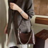 Sleek Crescent Chain Shoulder Bag