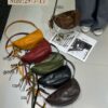 Vintage Waxed Leather Moon Sling Bag