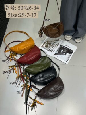 Vintage Waxed Leather Moon Sling Bag
